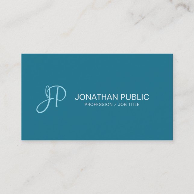 Modern Handwritten Text Font Turquoise Trendy Business Card (Front)