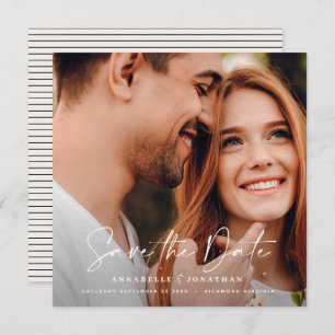 Modern handwritten typography wedding 1 photo save the date