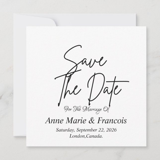 Modern Handwritten Typography Wedding Announcement (Front)