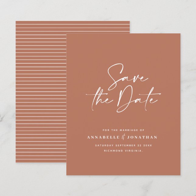 Modern handwritten typography wedding announcement (Front/Back)
