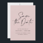 Modern handwritten typography wedding announcement<br><div class="desc">Modern classy typography bold wedding save the date card. With modern,  elegant typography and striped backer design. Colours can be customised.</div>