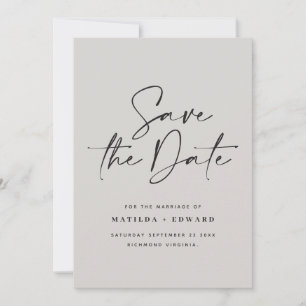 Modern handwritten typography wedding announcement