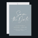 Modern handwritten typography wedding announcement<br><div class="desc">Modern classy typography bold wedding save the date card. With modern,  elegant typography and striped backer design. Colours can be customised.</div>