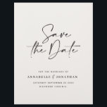 Modern handwritten typography wedding budget flyer<br><div class="desc">Modern classy typography bold wedding save the date flyer. With modern,  elegant typography and striped backer design. Colours can be customised.</div>