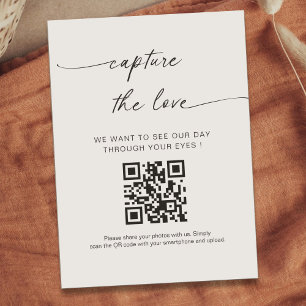 Modern Handwritting Capture The Love QR code  Enclosure Card