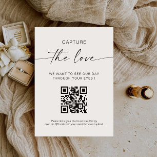 Modern Handwritting Capture The Love QR code  Enclosure Card