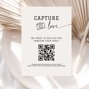 Modern Handwritting Capture The Love QR code  Enclosure Card