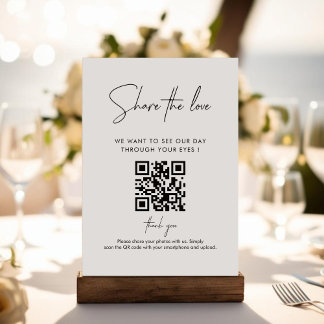 Modern Handwritting Capture The Love QR code  Enclosure Card