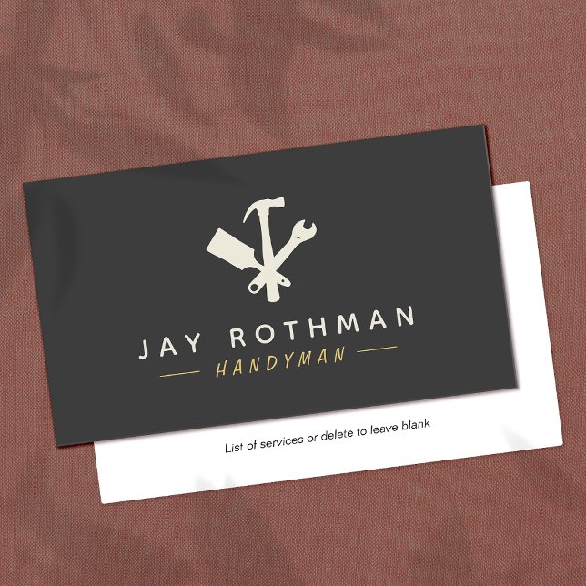 Modern Handyman / Carpentry Tools Home Improvement Business Card (Creator Uploaded)