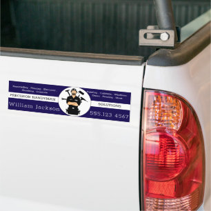 Modern handyman construction custom logo bumper sticker