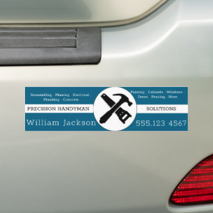Modern handyman construction custom logo bumper sticker