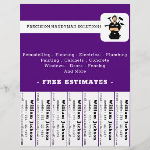 Modern handyman construction custom logo flyer