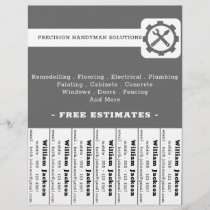 Modern handyman construction custom logo flyer