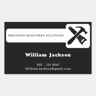Modern handyman construction custom logo rectangular sticker