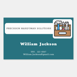 Modern handyman construction custom logo rectangular sticker