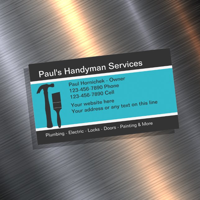 Modern Handyman Magnetic Business Cards (Creator Uploaded)