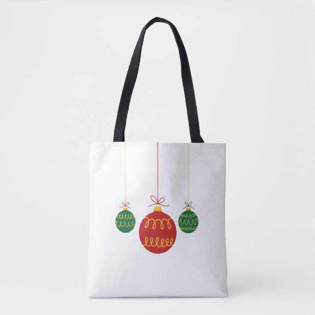 Modern Hanging Christmas Ornaments Tote Bag (Front)