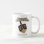 Modern Hanukkah Cute Dreidel Champion Festive Coffee Mug<br><div class="desc">Celebrate Hanukkah with pride and humour while gathering with the whole family. This festival graphic design makes a perfect gift for the holidays. Whether for your neigbor, family, husband, uncle, or boyfriend</div>