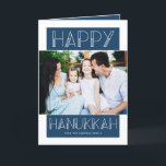 Modern Hanukkah | Photo Holiday Card<br><div class="desc">This fun,  simple photo Hanukkah greeting card features modern typography and a blue and white colour scheme.  The colours can be customised,  if desired.</div>