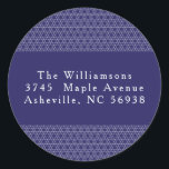 Modern Hanukkah Star Lines Blue Return Address Classic Round Sticker<br><div class="desc">Modern Hanukkah Star Lines Blue Return Address Classic Round Sticker</div>