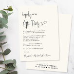 Modern Happily Ever After Cream Wedding Reception Invitation<br><div class="desc">Stylish light cream elopement or private wedding announcement and wedding reception or celebration party invitation with "Happily Ever After Party" in a chic modern script. Easily personalise your marriage announcement and invitation and add your names in a signature-like script.</div>