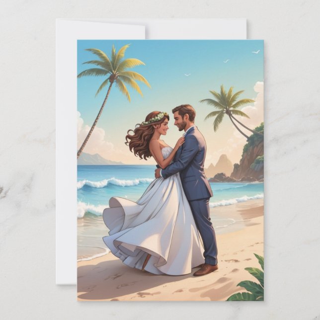 modern happily ever after elopement reception  invitation (Front)