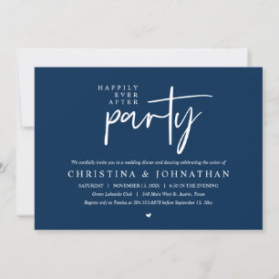 Modern Happily Ever After Party Wedding Dinner Invitation