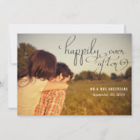 Modern Happily Ever After Typography Wedding Photo