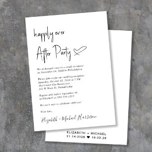 Modern Happily Ever After Wedding Reception Invitation