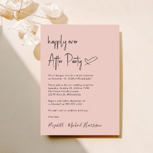 Modern Happily Ever After Wedding Reception Invitation