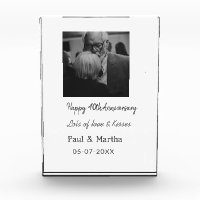 Modern happy 40th anniversary add name date photo