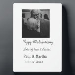 Modern happy 40th anniversary add name date photo plaque<br><div class="desc">Design for couple love</div>