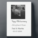 Modern happy 40th anniversary add name date photo plaque<br><div class="desc">Design for couple love</div>