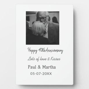 Modern happy 40th anniversary add name date photo plaque