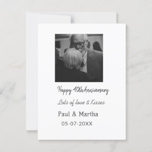 Modern happy 40th anniversary add name date photo postcard