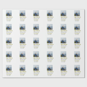Modern happy 50th anniversary add name date photo  wrapping paper