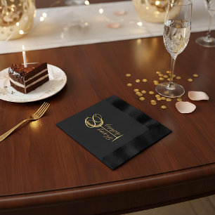 Modern Happy 70th Birthday Wine Glass Foil Napkins