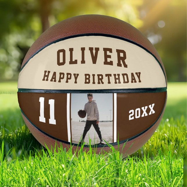 Modern Happy Birthday Photo Basketball (Creator Uploaded)
