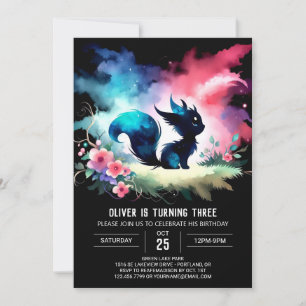 Modern Happy Cat Birthday Invitation