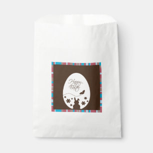 Modern Happy Easter Egg Chocolate Brown Favour Bag