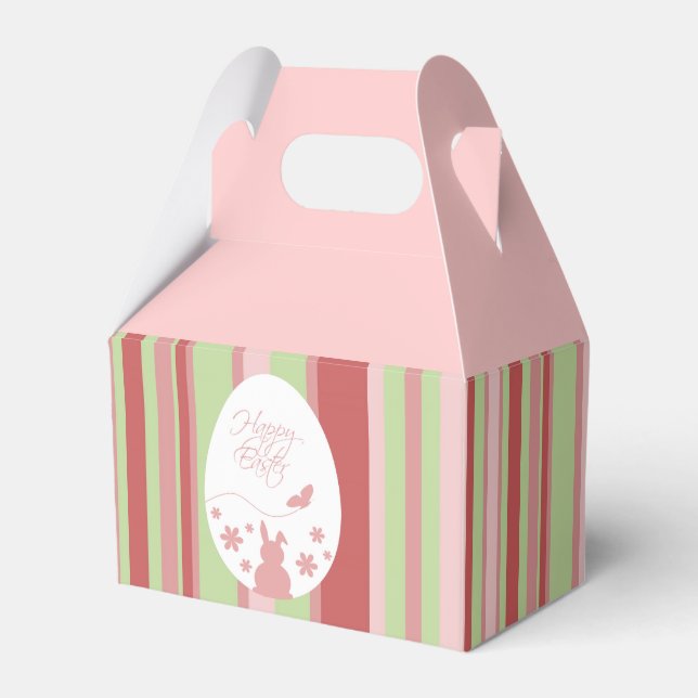 Modern Happy Easter Egg Pastel Pink Favour Box (Front Side)