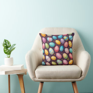 Modern Happy Easter Eggs Collection Cushion