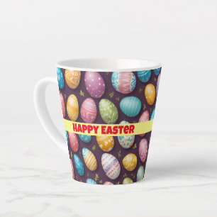 Modern Happy Easter Eggs Collection Latte Mug