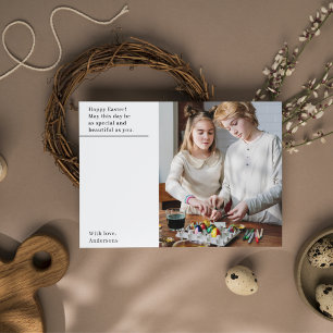 Modern Happy Easter With Photo Postcard