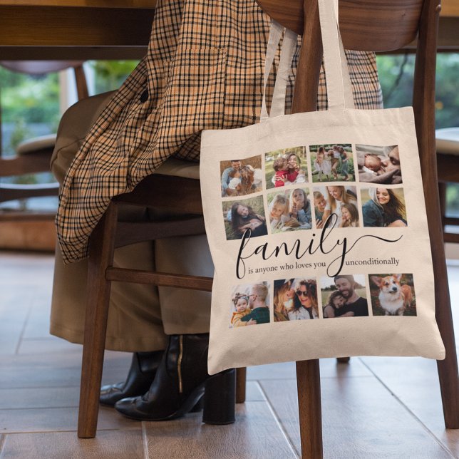 Modern Happy Family Photo Collage Tote Bag (Creator Uploaded)