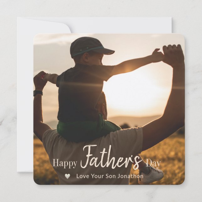 Modern Happy Father's Day Photo Card (Front)