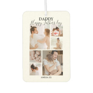 Modern Happy Fathers Day Photo Collage Car Air Freshener