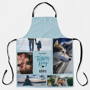 Modern Happy Father's Day Photo Collage Custom  Apron