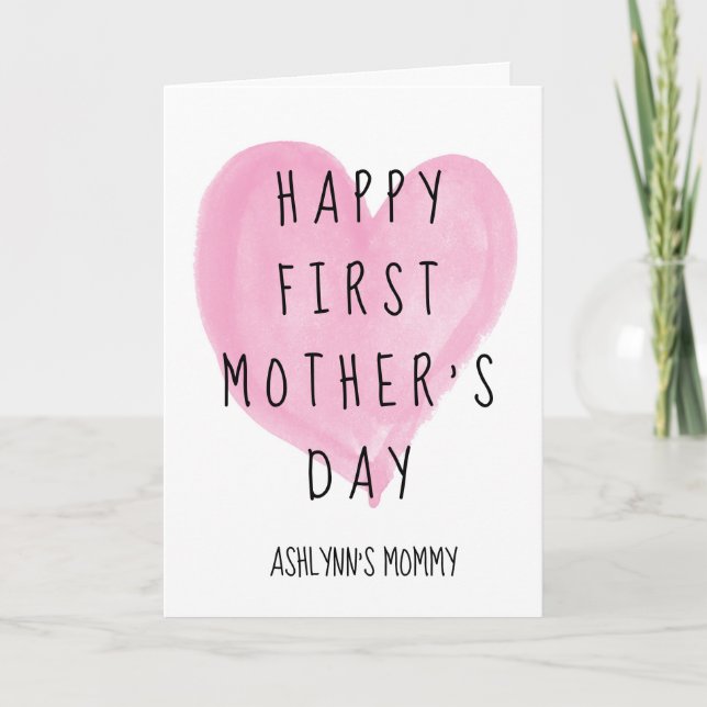 Modern Happy First Mother's Day Card (Front)
