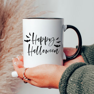 Modern Happy Halloween Bats Mug
